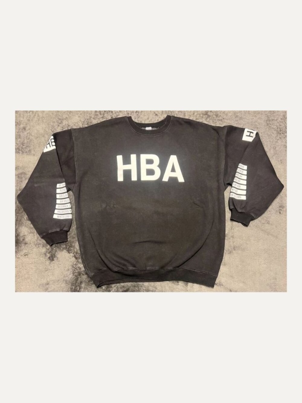 Hood By Air HBA Winter 2013 Graphic Sweatshirt Black White XL